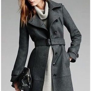 Banana Republic Charcoal Grey Wool Trench Coat
